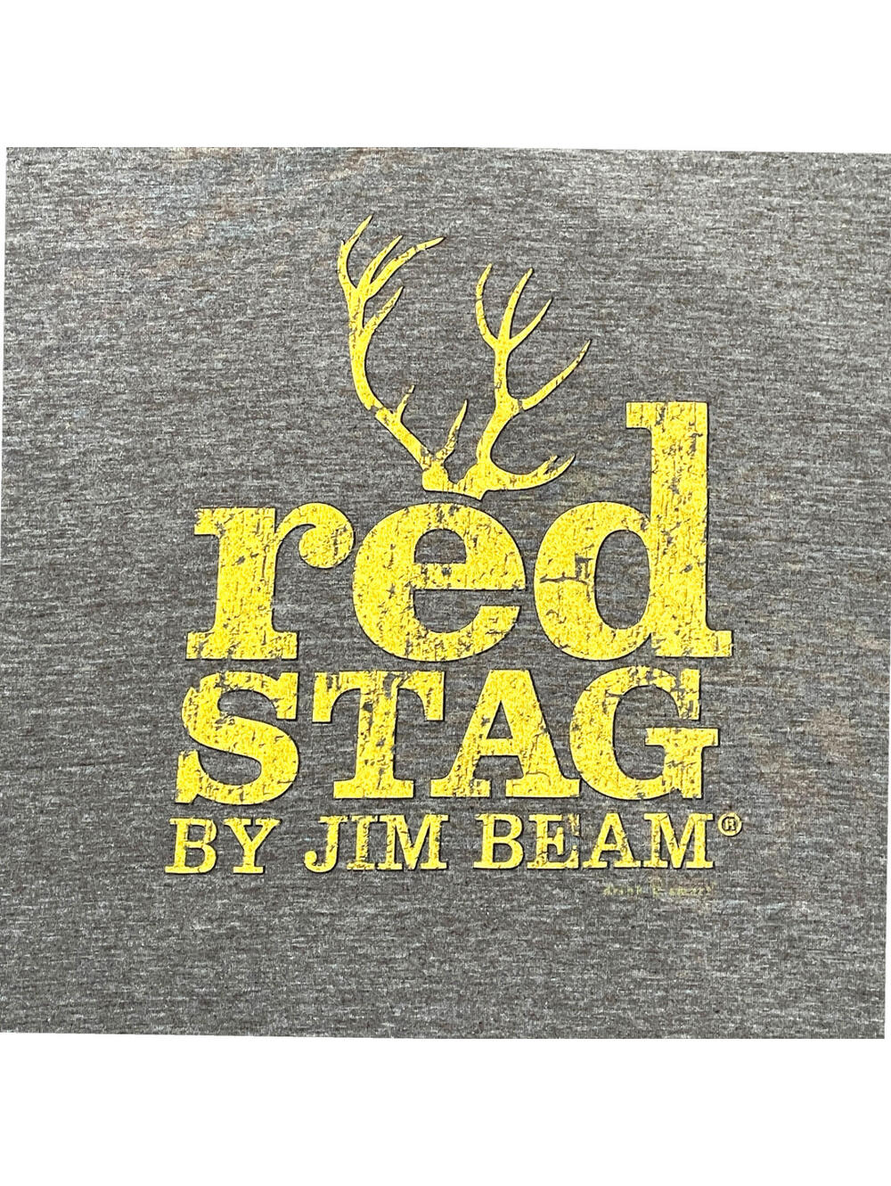 Red Stag Jim Beam T Shirt Mens Large Gray Graphic Antler Logo Tee Distressed - Picture 2 of 7